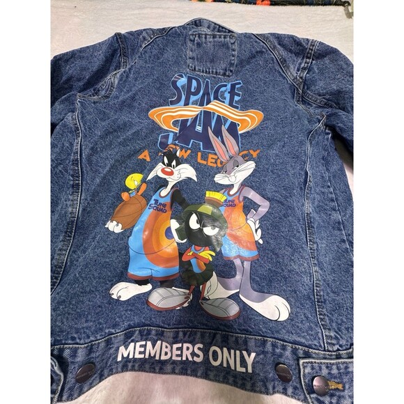 Members Only X Space Jam Looney Tunes Denim Jean Jacket Sz M Graphic Print - Picture 12 of 13